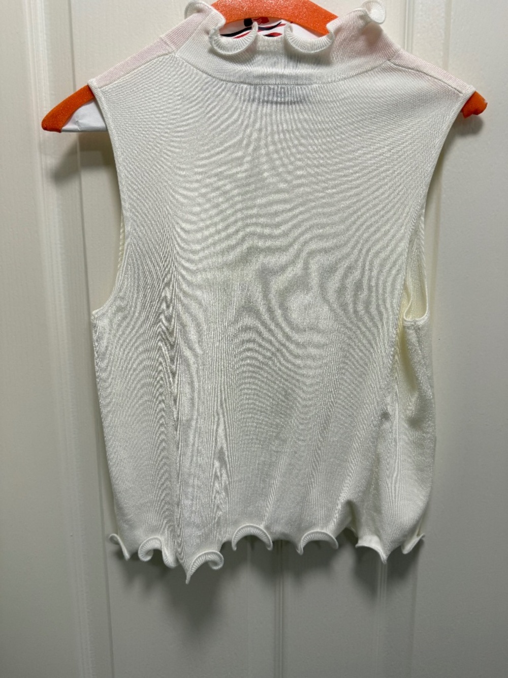Zara Ruffle Trim Knit Sleeveless Top- Cropped-  Size S